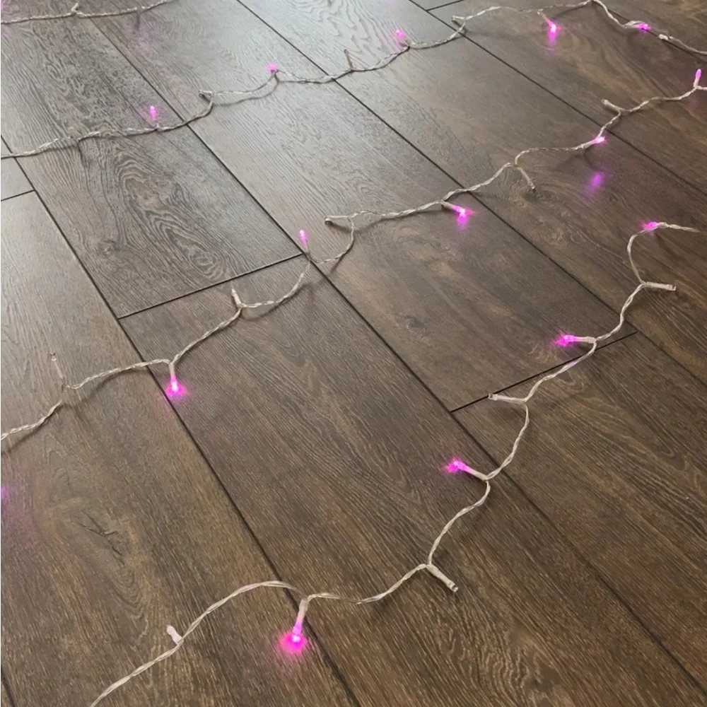 15 ft String of Pink LED Lights. Bedroom dorm room fun. Excellent condition